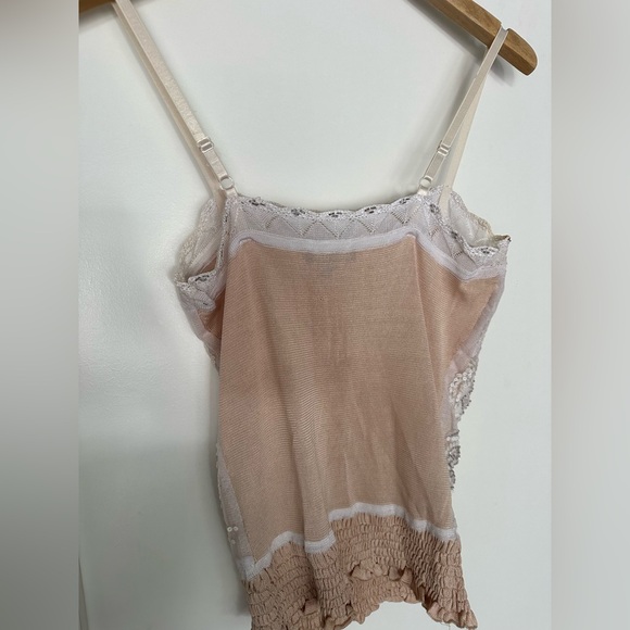 Vintage Bebe White Sequin Beaded Mesh Camisole Top. Size medium. - Picture 5 of 6